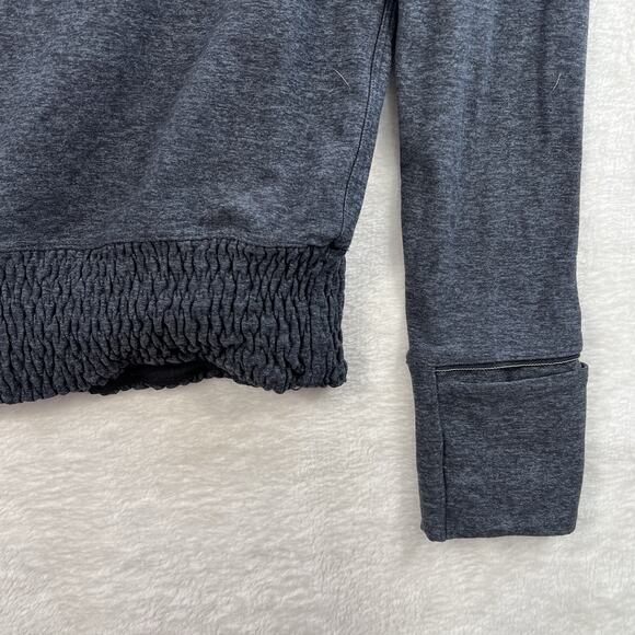 Lululemon Sz 6 Lead The Pack Hoodie Heathered Dark Cast Black Rulu Stretch Run - Picture 5 of 14